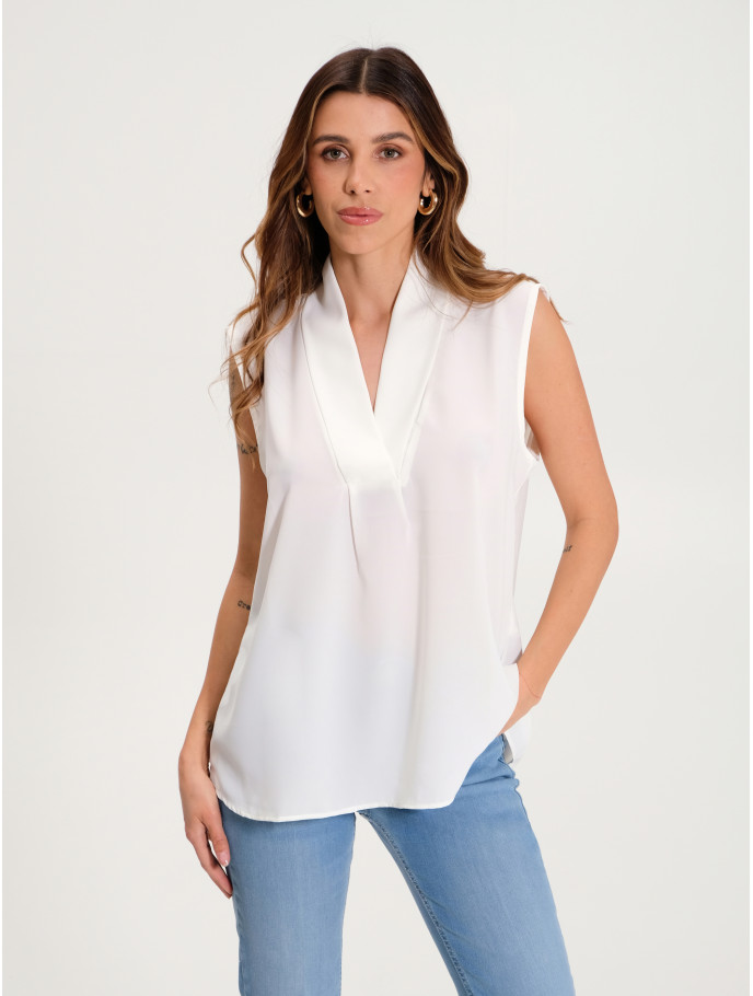 RINASCIMENTO BLUSA SIN MANGAS CON ESCOTE PICO