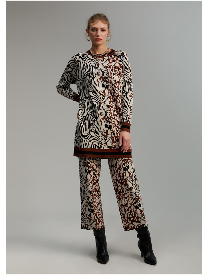 LOLA CASADEMUNT BY MAITE JERSEY DE PUNTO ESTAMPADO ANIMAL PRINT